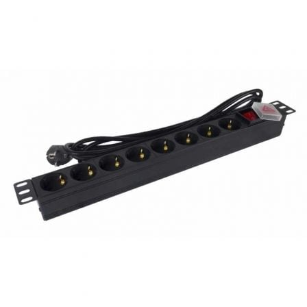 Regleta con Interruptor Phasak BNS 1520/ 8 Tomas de Corriente/ Cable 3m/ Negro - Tiensol