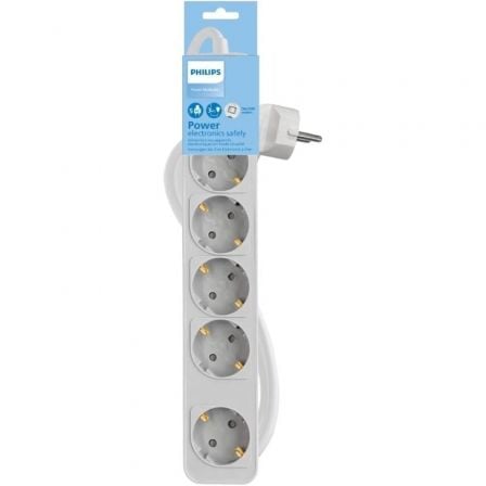 Regleta con Interruptor Philips CHP2154W/10/ 5 Tomas de corriente/ Cable 1.5m/ Blanco - Tiensol