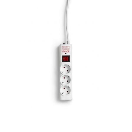 Regleta con interruptor Salicru SPS SAFE 3/ 3 Tomas de corriente/ Cable 1.5m/ Blanca - Tiensol