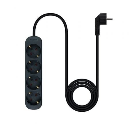 Regleta Nanocable 10.37.0004 - NS - BK/ 4 Tomas de Corriente/ Cable 1.4m/ Negra - Tiensol