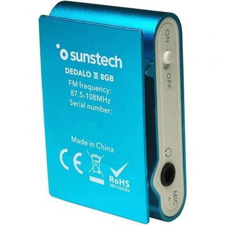 Reproductor MP3 Sunstech Dedalo III/ 8GB/ Radio FM/ Azul - Tiensol