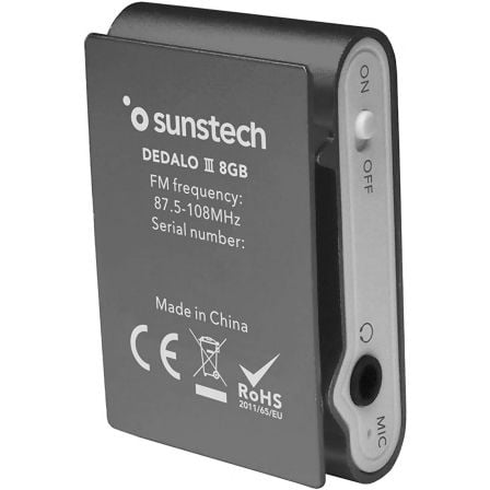 Reproductor MP3 Sunstech Dedalo III/ 8GB/ Radio FM/ Gris - Tiensol