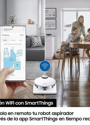 Robot Aspirador Samsung Jet Bot/ Autonomía 1.5h/ control por WiFi/ Blanco - Tiensol