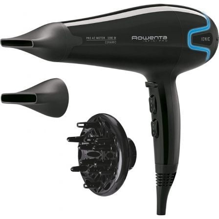 Secador Rowenta Infini Pro Beauty CV8730/ 2200W/ Iónico/ Negro - Tiensol