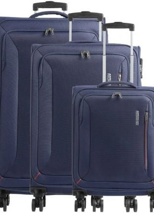 Set de 3 Maletas de Cabina American Tourister Sea Seeker Hyperspeed/ 46cm - 43cm - 40cm/ 4 Ruedas/ Marino Combate - Tiensol