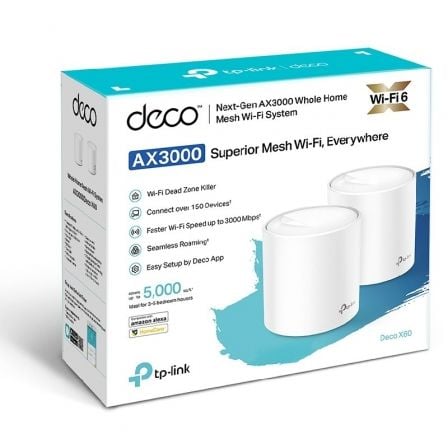 Sistema Mesh TP - Link Deco X60 3000Mbps/ 2.4GHz 5GHz/ Pack de 2 - Tiensol