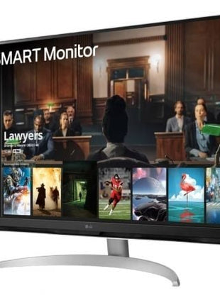 Smart Monitor LG 32SQ700S - W 31.5'/ 4K/ Smart TV/ Multimedia/ Regulable en altura/ Plata y Blanco - Tiensol