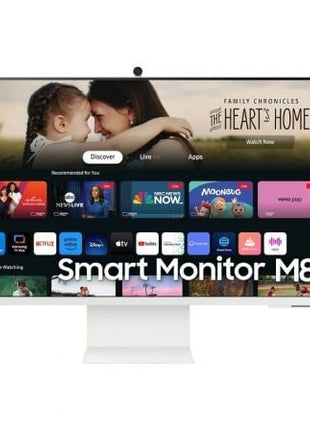 Smart Monitor Samsung M8 S32DM801UU 32'/ 4K/ Smart TV/ Webcam/ Multimedia/ Regulable en altura/ Blanco - Tiensol