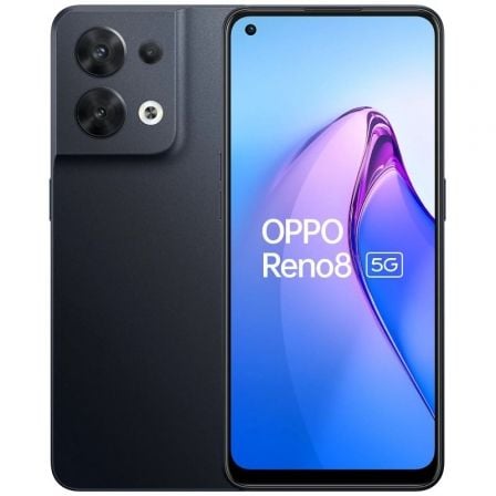 Smartphone Oppo Reno 8 8GB/ 256GB/ 6.43'/ 5G/ Negro Brillante - Tiensol