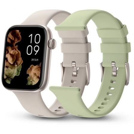 Smartwatch SPC Smartee Duo 2 9650B/ Notificaciones/ Frecuencia Cardíaca/ Blanco/ Incluye Correa Extra - Tiensol