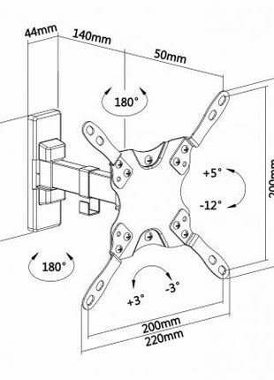 Soporte de Pared Extensible/ Giratorio/ Inclinable/ Nivelable Aisens WT42TSLE - 009 para TV de 13 - 42'/ hasta 20kg - Tiensol