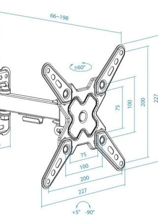 Soporte de Pared Extensible/ Giratorio/ Inclinable TooQ LP1343TN - B para TV de 13 - 43'/ hasta 20kg - Tiensol