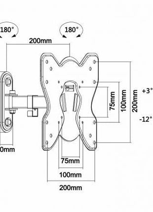 Soporte de Pared Extensible/ Inclinable/ Giratorio Aisens WT42TSE - 007 para TV de 23 - 42'/ hasta 25kg - Tiensol