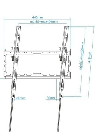 Soporte de Pared Fijo / Inclinable TooQ LP1071T - B para TV de 32 - 70'/ hasta 45kg - Tiensol