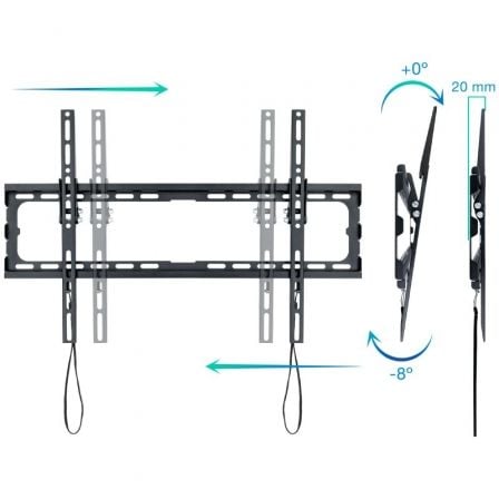 Soporte de Pared Fijo/ Inclinable TooQ LP1081T - B para TV de 37 - 80'/ hasta 45kg - Tiensol