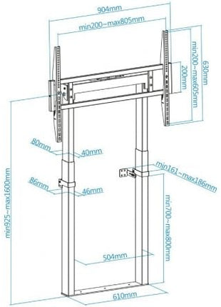 Soporte de Pared Fijo/ Suelo TooQ HIPERIÓN FS2280M - B para TV de 55 - 100'/ hasta 120kg - Tiensol