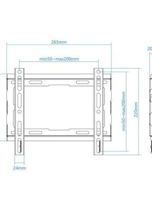 Soporte de Pared Fijo TooQ LP1043F - B para TV de 23 - 43'/ hasta 45kg - Tiensol