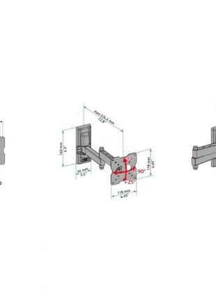 Soporte de Pared Giratorio/ Inclinable CME Meliconi EDR100 para TV de 14 - 25'/ hasta 17kg - Tiensol