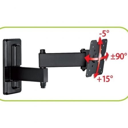 Soporte de Pared Giratorio/ Inclinable CME Meliconi EDR100 para TV de 14 - 25'/ hasta 17kg - Tiensol