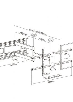 Soporte de Pared Giratorio/ Inclinable/ Nivelable Aisens WT80TSLE - 161 para TV de 43 - 80'/ hasta 50kg - Tiensol