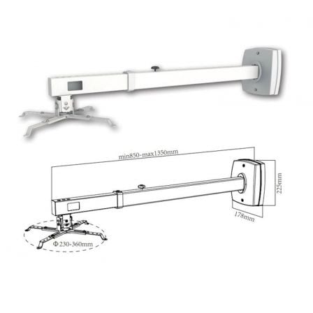 Soporte de Pared para Proyector Approx appSV03P/ Extensible/ hasta 10kg - Tiensol