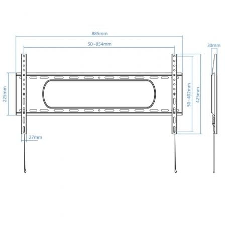 Soporte de Pared TooQ LP1090F - B para TV de 43 - 90'/ hasta 80kg - Tiensol