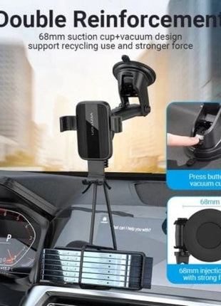 Soporte de Smartphone para Coche Vention KCOB0/ Negro - Tiensol