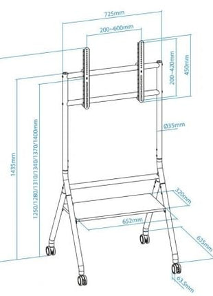 Soporte de Suelo con Ruedas Nivelable TooQ iDREAMS FS20206M - B para TV de 37 - 86'/ hasta 80kg - Tiensol