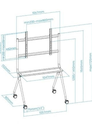 Soporte de Suelo con Ruedas TooQ FS20205M - B para TV de 50 - 86'/ hasta 120kg - Tiensol