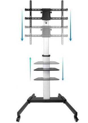 Soporte de Suelo Inclinable/ Ajustable con Ruedas TooQ FS1886M - B para TV de 37 - 86'/ hasta 50kg - Tiensol