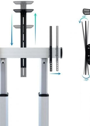 Soporte de Suelo Inclinable/ Ajustable con Ruedas TooQ FS20300M - B para TV de 60 - 100'/ hasta 100kg - Tiensol