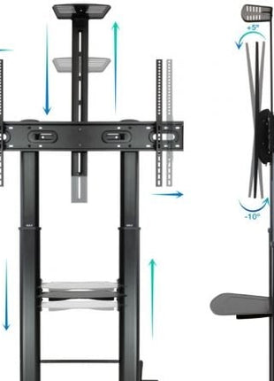 Soporte de Suelo Inclinable/ Ajustable con Ruedas Tooq FS20400HM - B para TV de 60 - 100'/ hasta 100kg - Tiensol