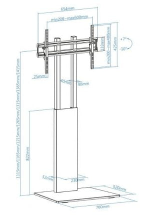 Soporte de Suelo Inclinable TooQ FS2288M - B para TV de 32 - 85'/ hasta 40kg - Tiensol