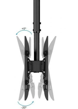 Soporte de Techo Giratorio/ Inclinable/ Nivelable TooQ LPCE2286TSLI - B para 2 TV de 43 - 86'/ hasta 100kg - Tiensol