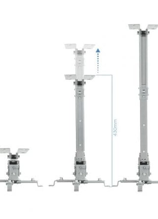 Soporte de Techo para Proyector TooQ PJ2012T - S/ Inclinable - Nivelable/ hasta 20kg - Tiensol