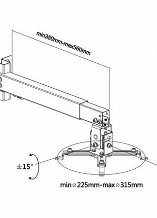 Soporte de Techo/ Pared para Proyector Aisens CWP01TSE - 049/ Inclinable - Extensible/ hasta 20kg - Tiensol