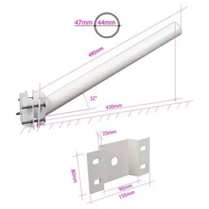 Soporte Blanco 47mm | Farola Solar | Poste o Pared - Tiensol