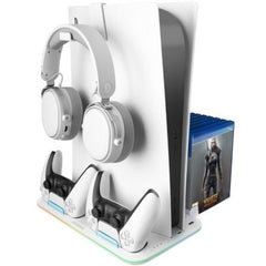 Soporte Multifunción RGB para PS5 Mars Gaming MPS5 - B2/ Blanco - Tiensol