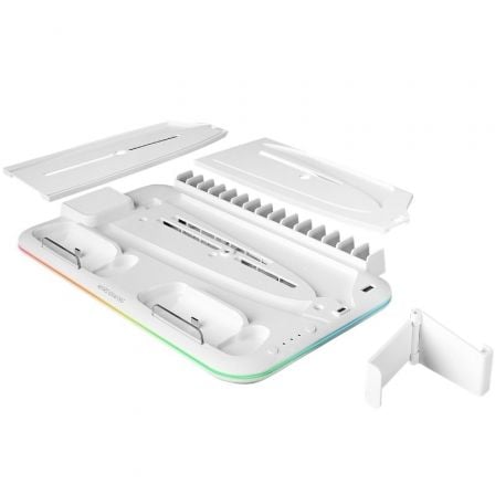 Soporte Multifunción RGB para PS5 Mars Gaming MPS5 - B2/ Blanco - Tiensol