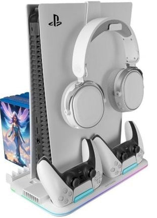 Soporte Multifunción RGB para PS5 Mars Gaming MPS5 - B2/ Blanco - Tiensol