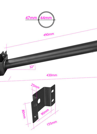 Soporte Negro 47mm | Farola Solar | Poste o Pared - Tiensol