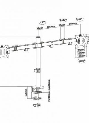 Soporte para 2 Monitores Aisens DT32TSR - 041/ hasta 8kg - Tiensol