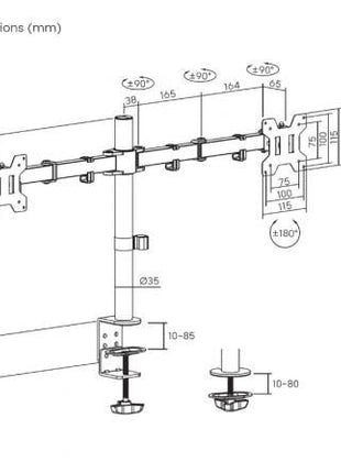 Soporte para 2 Monitores Aisens DT32TSR - 279/ hasta 10kg - Tiensol