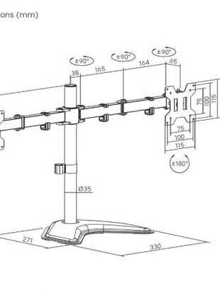 Soporte para 2 Monitores Aisens DT32TSR - 285/ hasta 10kg - Tiensol