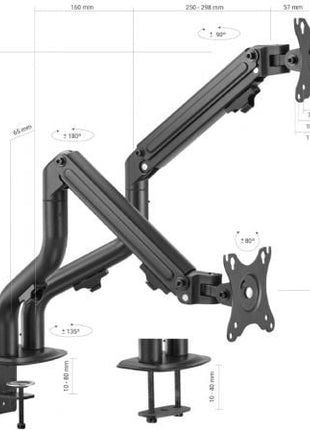 Soporte para 2 Monitores o TV Aisens DT32TSR - 141/ hasta 8kg - Tiensol