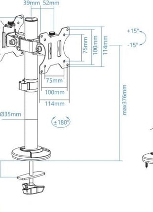 Soporte para 2 Monitores TooQ DB1132TN - B/ hasta 8kg - Tiensol