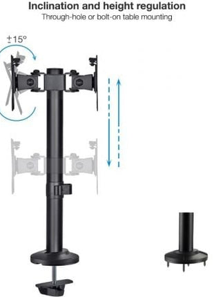 Soporte para 2 Monitores TooQ DB1132TN - B/ hasta 8kg - Tiensol