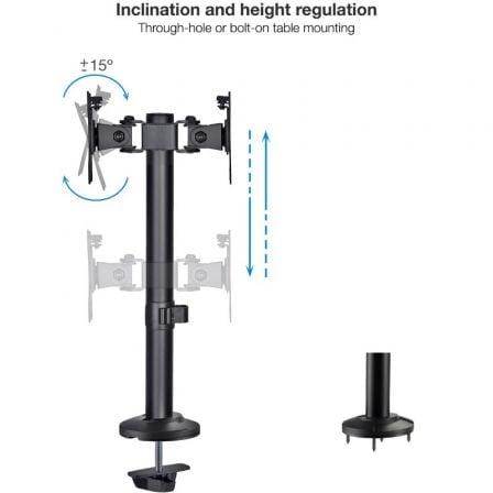 Soporte para 2 Monitores TooQ DB1132TN - B/ hasta 8kg - Tiensol