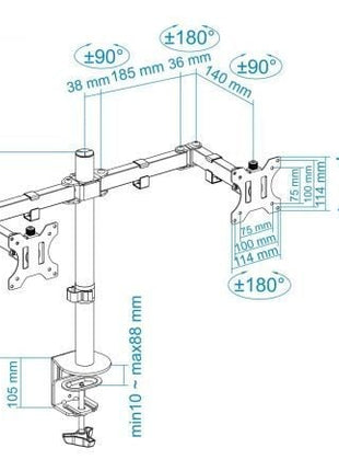 Soporte para 2 Monitores TooQ DB1232TN - B/ hasta 8kg - Tiensol