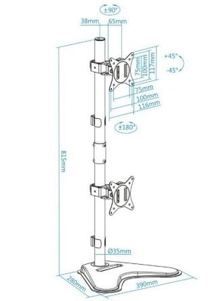 Soporte para 2 Monitores TooQ DB1703TNV - B/ hasta 9kg - Tiensol